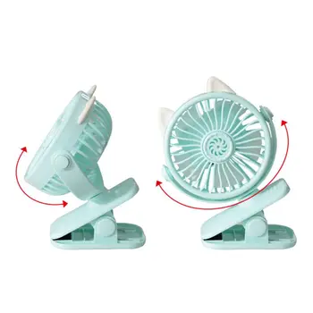 

3 COLORS USB Rechargeable Clip Fan 360 Degree Rotation Desk Cooling Fan Portable Air Cooler for Baby Travel Use