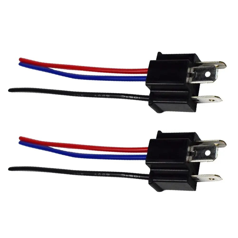 1 Pair 9003 H4 Bulb Headlamp Connector Head/Mother Head ABS+Copper Wire