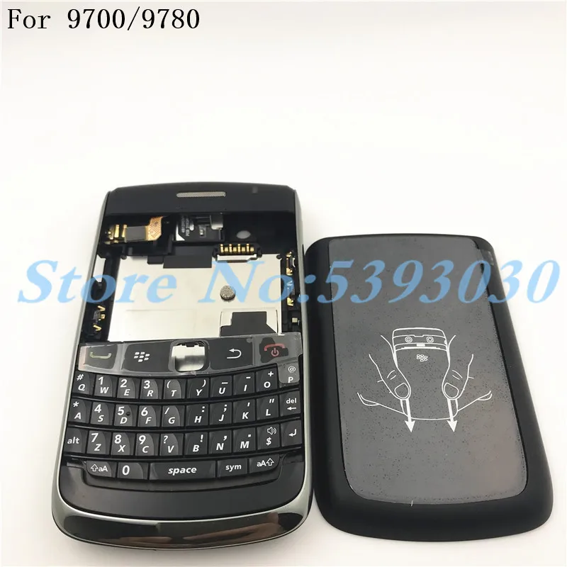 Для BlackBerry Bold 9700 9780 Корпус задняя крышка батареи чехол+ английская клавиатура+ Боковая кнопка+ логотип