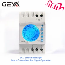 GEYA 24 Stunden Programmierbare Zeit Steuerung Schalter 20A AC220V mit Großen LED-Licht Sceen Tageslicht Saving Timer Elektronische THC-20-1C