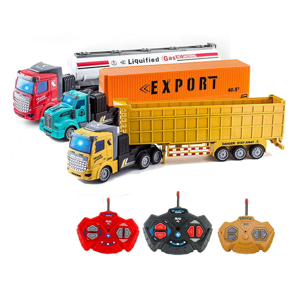 RC Engineering Vehicle Remote Control Construction Truck Heavy Transport Dump Dumper Transporter Container Car Toys for Boys Kid 2