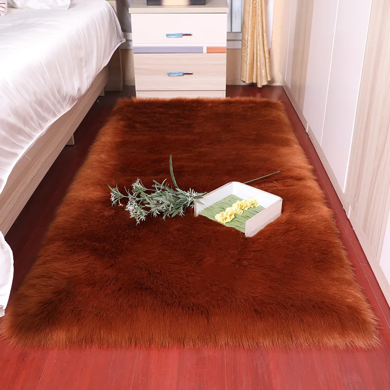 Sholisa лохматый пол коврики искусственный мех прямоугольный ремень форма 6 см ворс Пушистый Ковер для гостиной спальни Морской набор домашний декор