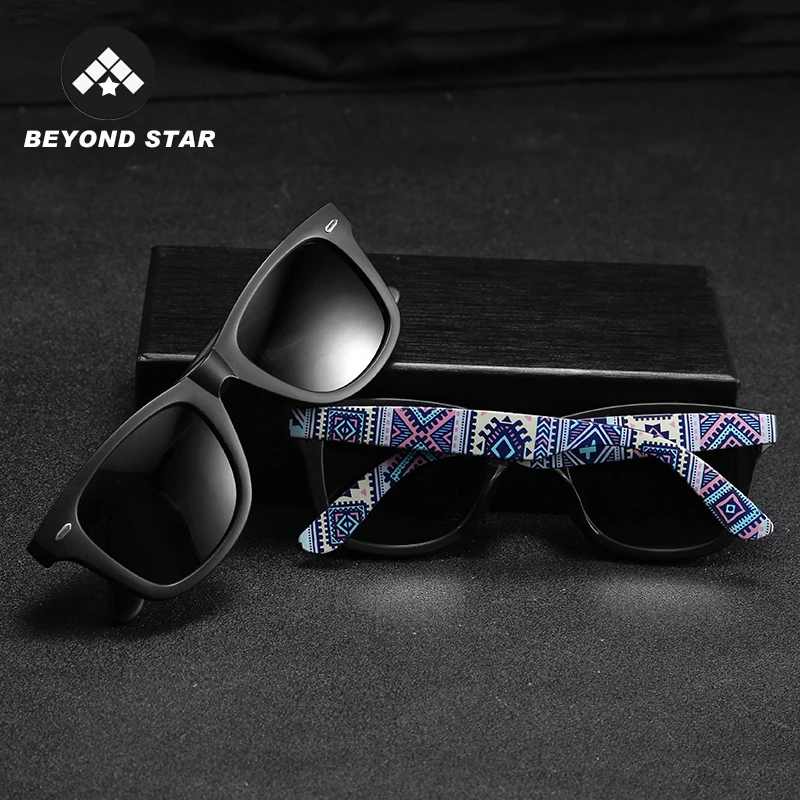 Мужские солнцезащитные очки с граффити BEYONDSTAR поляризационные дужками новинка 2019