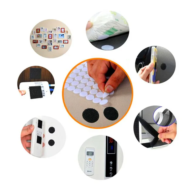 50-100Pairs Transparent Self Adhesive Dots Hook Loop Coins Fastener Tape  Dots for School Classroom Office Home 10/15/20/25/30mm