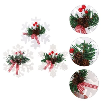 

3pcs Crafted Chic Xmas Pendant Hanging Decoration Xmas Hanging Ornament Scene Decoration Snowflake Decor