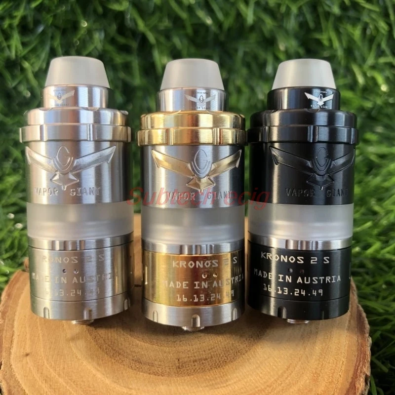 

2019 Newest Vapor Giant Kronos 2 S RTA 23mm 316ss Adjustable Airflow MTL or DL atomizer 360 Logo Shield 4.0ml capacity VG Tank