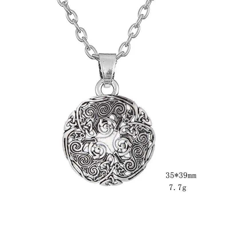 Мужской кулон в виде спирали Fishhook с волком и узлом Троицей готическое