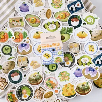 

46PCS/Box Green Avocado Sticker Encounter Delicious Sticker Manual Diary DIY Decorative Album Seal Stationery