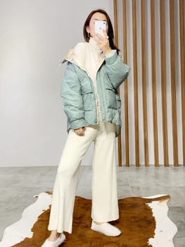 

2020 Winter New Down Jacket Women's Mid-Length Large Size Large Pocket Long-Sleeved Bread Service Loose Student Fashion Coat