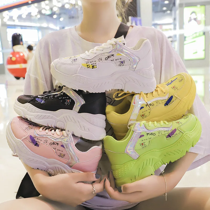 2020 New Women Shoes Spring New Women's Shoes Ulzzang Platform Sports Shoes Female Wisdom Shoes Women Snekaers