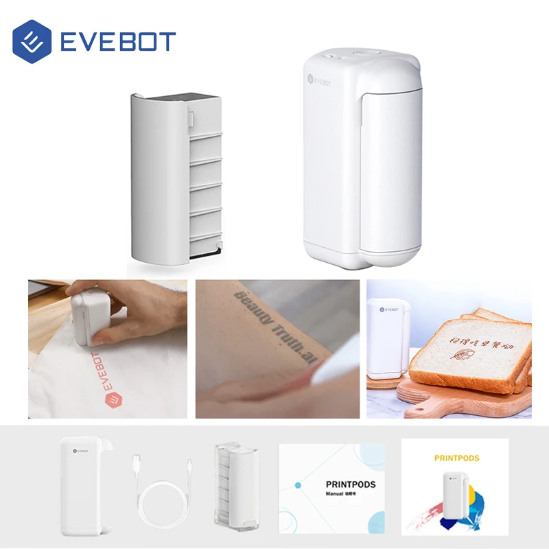 EVEBOT PrintPods ミニプリント機 Amazon.com : EVEBOT Printpods Portable Label Printer Mini