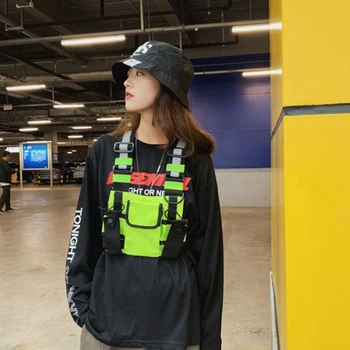 

NEW-Tooling Hip-Hop Chest Bag Fashion Multifunctional Vest Bag Outdoor Sports Tool Bag Vest Backpack