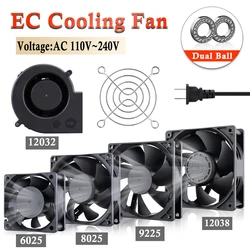 Gdstime – ventilateur coaxial AC 110V 120V 220V 230V 240V 120V, 1 pièces, refroidisseur sans balais, 60mm 80mm 90mm mm, ce 