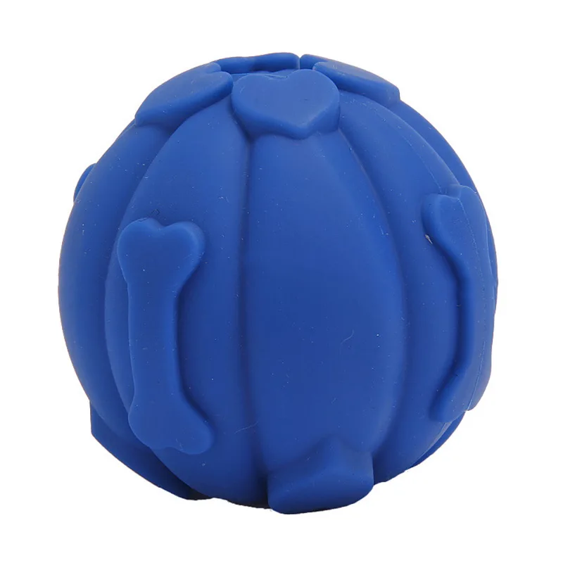 blue Игрушка для жевания домашних животных, звуковая игрушка для домашних животных, силиконовые пищащие мячи для зубов, молярные мячи, игрушки для собак, 1 шт - Цвет: blue