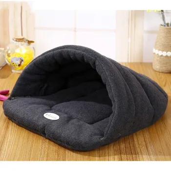 

High Quality Pet Cat Bed Small Dog Puppy Kennel Sofa Polar Fleece Material Bed Pet Mat Cat House Cat Sleeping Bag Warm Nest