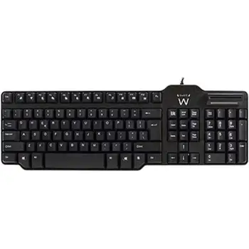 

Shipping 24-48hr-Ewent EW3252 Spanish USB keyboard with smart DNIe Tarj reader, Compatible with sanitary Tarje, black color