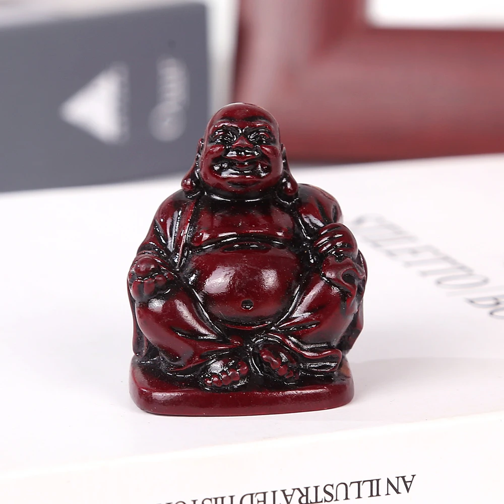 Redwood Смола Maitreya home Feng Shui украшения Смеющийся Будда большой живот Будда Ремесла украшения набор шесть Будда группа - Цвет: Redwood
