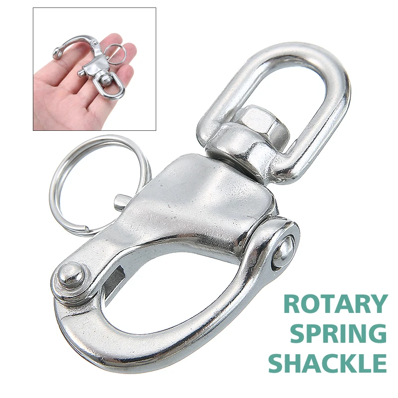 3 Size Baosity Swivel Eye Hooks with Rings Stainless Steel Quick Release Bail Snap Shackle Marine Hardware 
