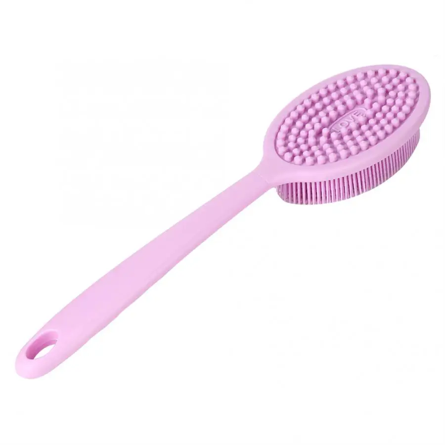 Бытовые щетки для ванной многофункциональная длинная ручка Силиконовая Чистящая Щетка для ванны душа кухонная щетка для посуды - Цвет: Фиолетовый