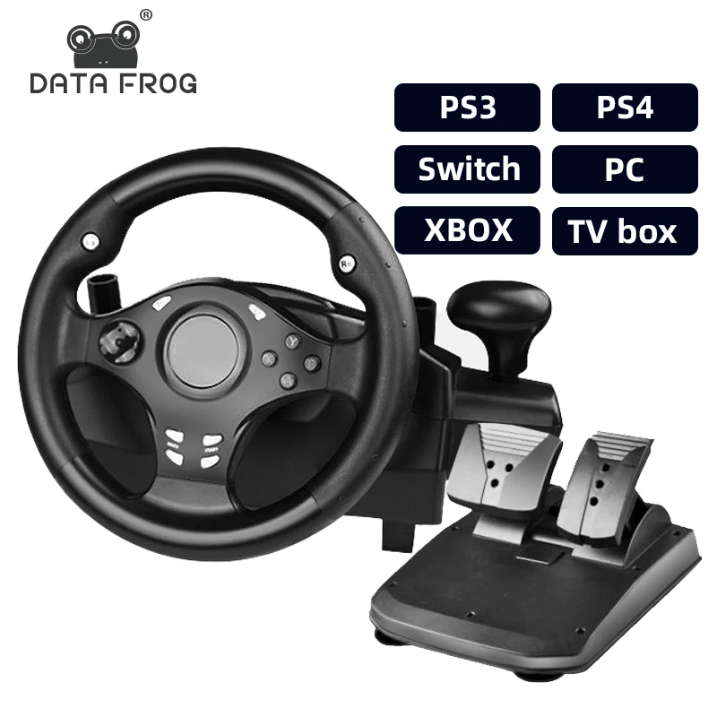 

Data Frog Mini Game Racing Steering Wheel For PC/PS4/PS3/Nintendo Switch/Xbox One/Xbox 360/Android TV box 270 Degrees Adjustable