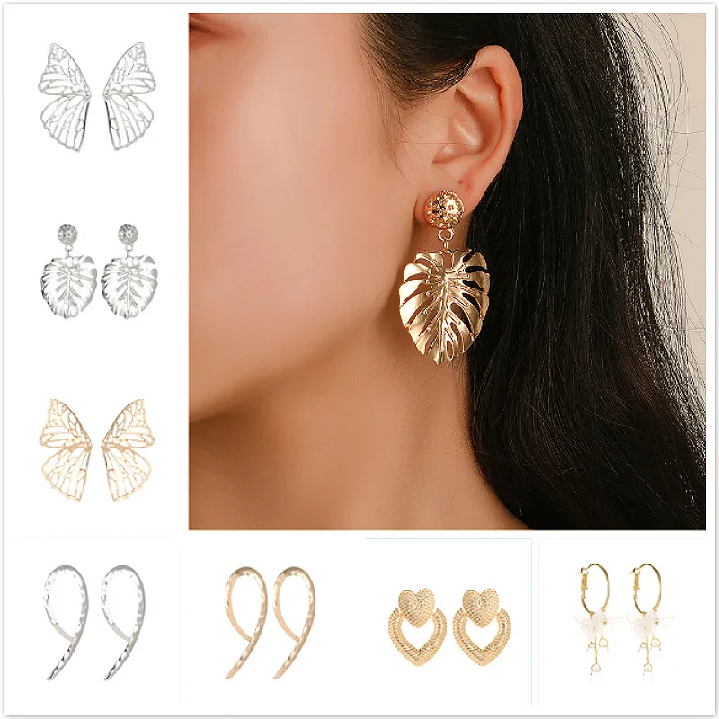 

Hot Sale Fashion Geometry Hoop Earrings for Women Geometric Statement Earring Metal Earing Hanging Fashion Jewelry Trend