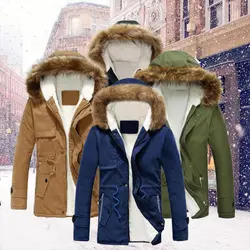 Осенне-зимняя куртка высокого качества в европейском и американском стиле, хлопковый костюм с капюшоном, длинное теплое хлопковое пальто