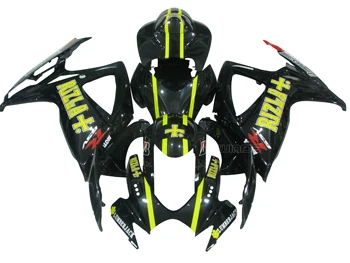 

For Suzuki GSX-R600 GSX-R750 K6 2006 2007 Injection Body Fairing Kit Black Yellow RIZLA Edition