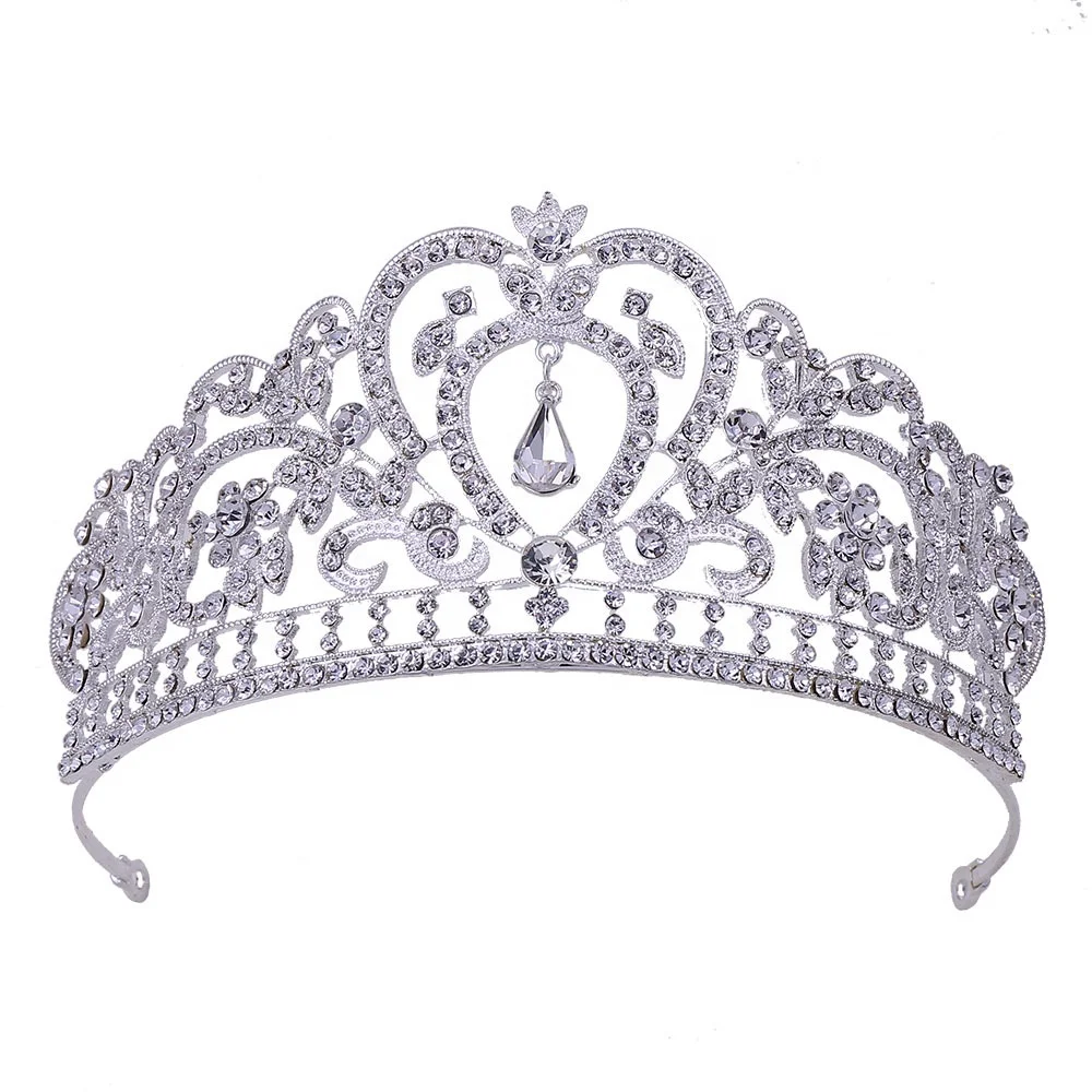 Rhinestone Crown Women Princess Bride Headband Tiara Wedding Headwear Soft HK