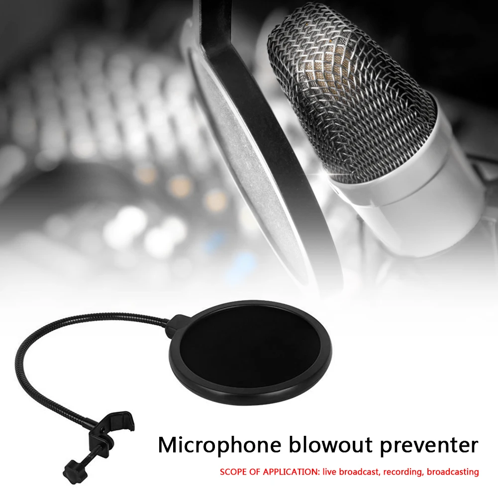 Bilayer-Protector de malla de pulverización con filtro Pop para micrófono, para grabación de transmisión, accesorios para grabación de habla