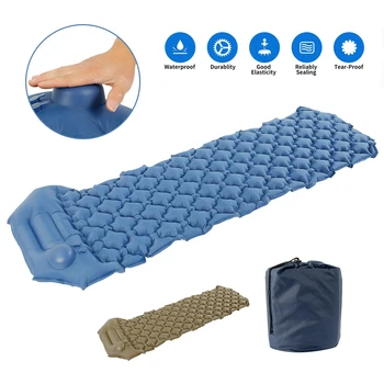 

Inflatable Mattress Outdoor Single Camping Mat Air Cushion Sleeping Pad with Pillow Air Mattress Folding Bed Travel Sleeping Mat