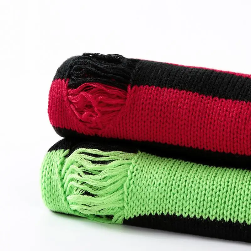 Black Stripe Sweaters Destroyed Ripped Sweater Men Pullover Hole Knit Jumpers Men Oversized Sweatshirt Harajuku Long Sleeve Tops 5