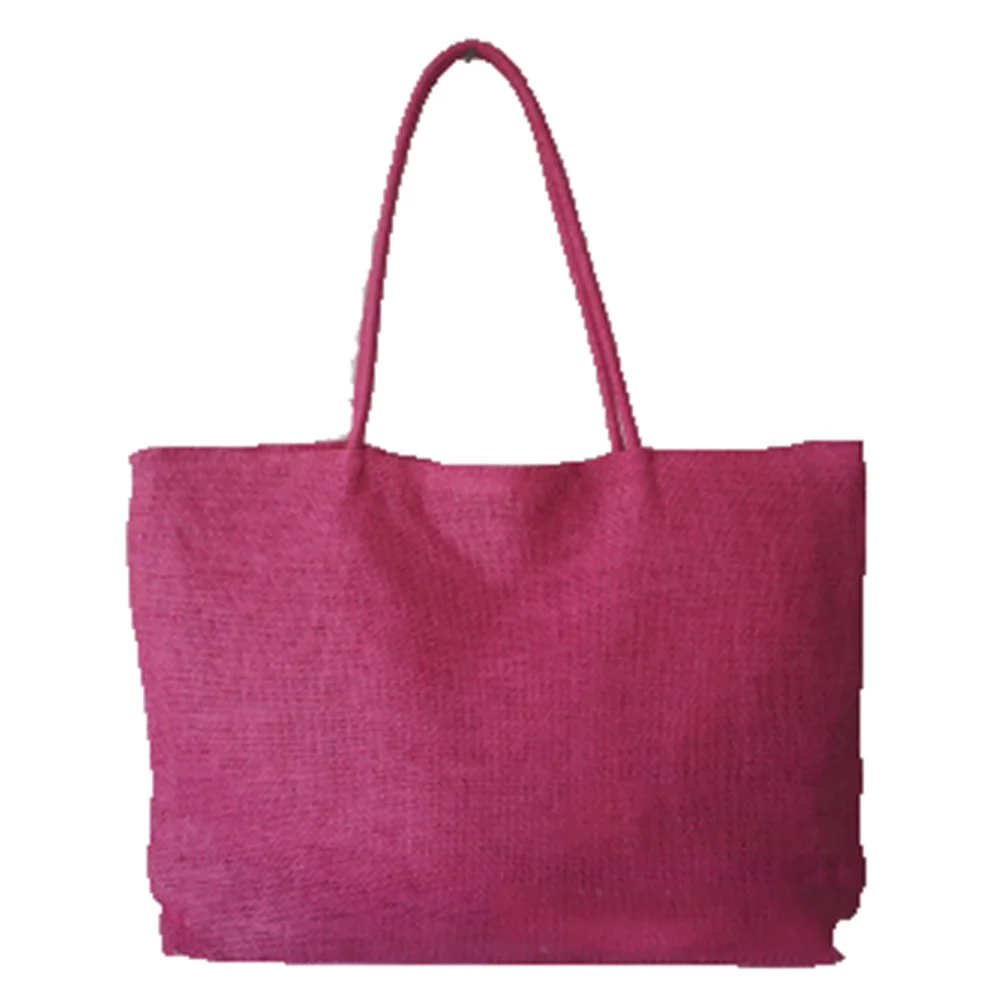 2021 New Fashion Women Handbag Simple Candy Color Large Straw Beach Bag Women Casual Shoulder Bag 