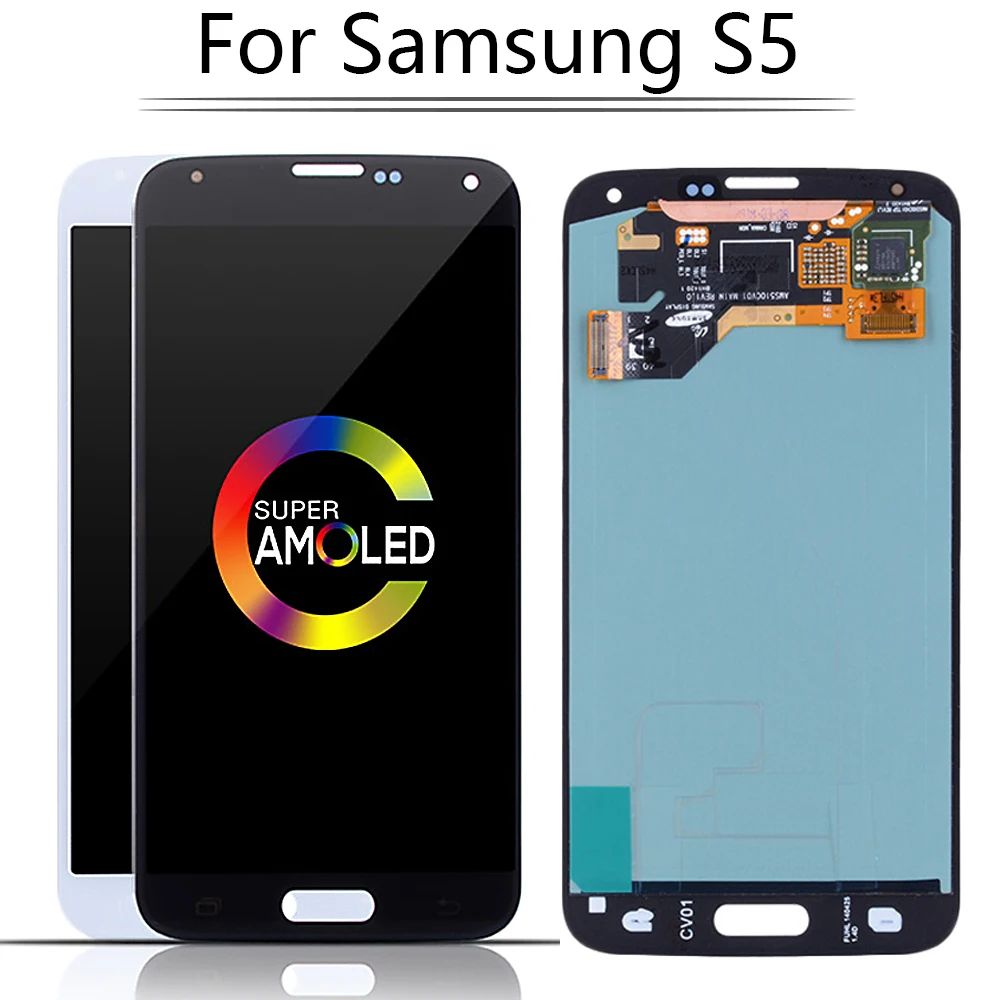 ЖК дисплей Burn Shadow AMOLED для SAMSUNG GALAXY S5 i9600 G900F G900M G9001 экран с сенсорным дигитайзером в