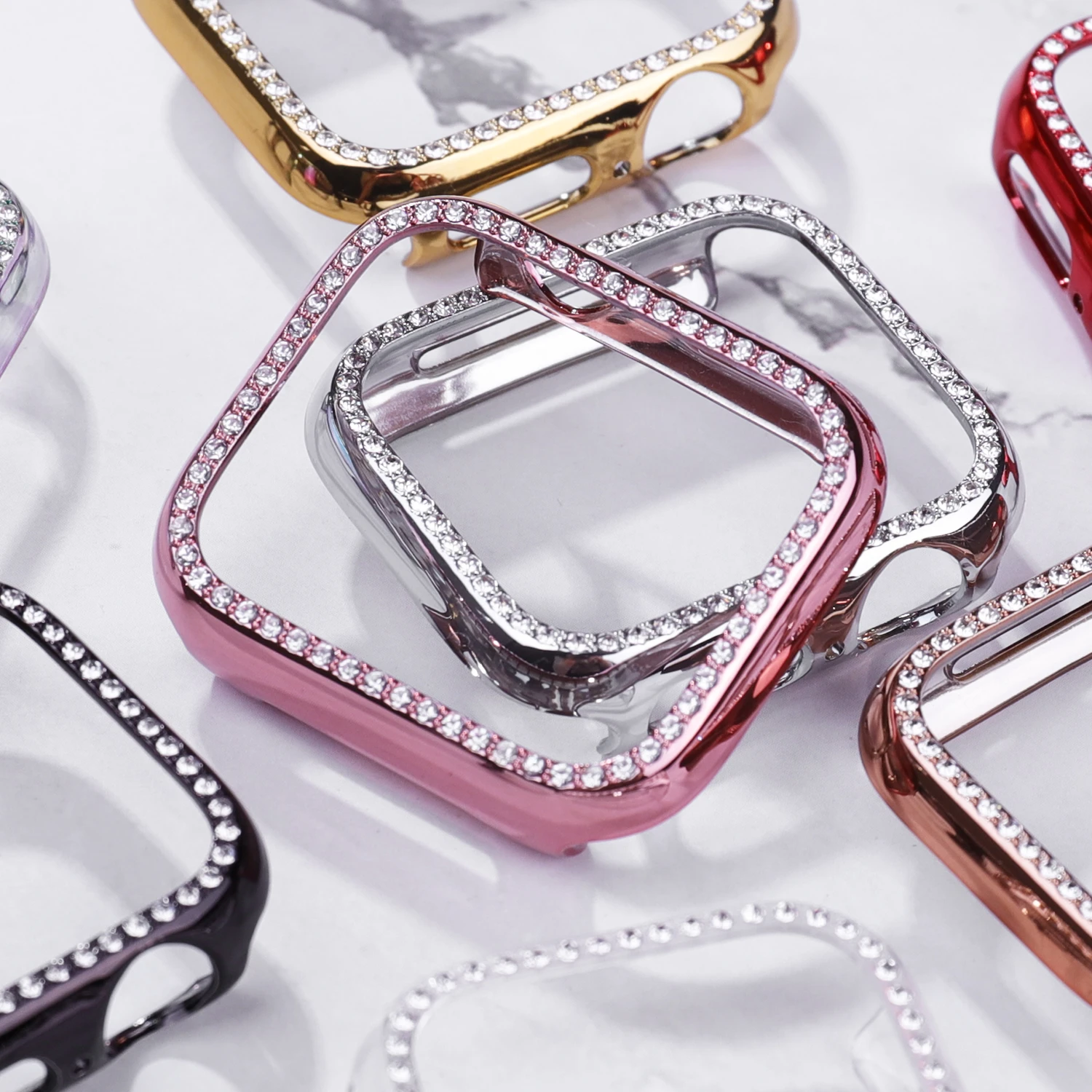 Diamond Bumper Protective Case For Apple Watch Cover Series 6 Se 54321 38mm  42mm For Iwatch 40mm 44mm Smart Bracelet Accessories - Watch Cases -  AliExpress