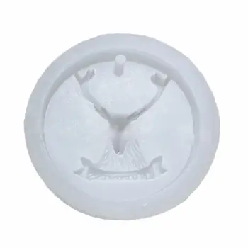 

3D Christmas Deer Elk Antler Round Disc DIY Pendant Epoxy Resin Silicone Molds used to make pendant, cakes bread, mousse