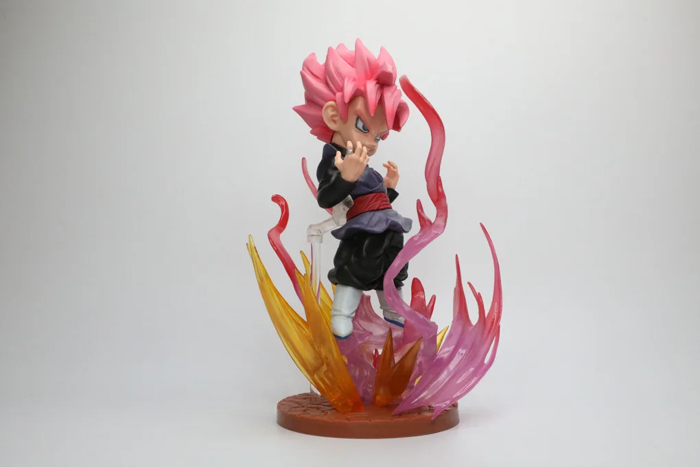 

Anime Dragon Ball Super Saiyan People Cute Powder Black Goku Boxed Garage Kit Doll Ornaments Model