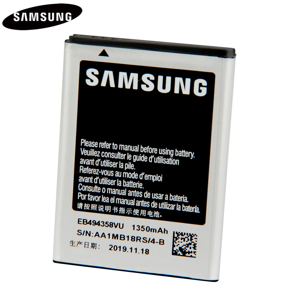 Оригинальный оригинальный аккумулятор EB494358VU для Samsung Galaxy Ace S5830 S5660 S7250D S5670 i569 gt s5839i