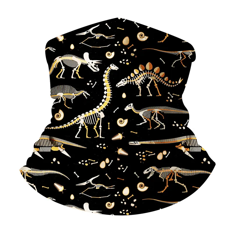 

Anti Dust Scarf Bandanas Neck Warmer Headband Scarfs Cartoon Dinosaur Pattern Unisex Face Pack Wristband Outdoor Bufandas