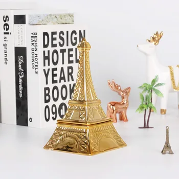 

20*11cm Nordic Romantic Tower Ceramic Piggy Bank Crafts Jewelry Storage Box Home Money Saving Box Gifts for Wife