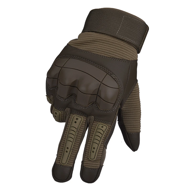 Мотоциклетные Перчатки с сенсорным экраном, жесткая Защитная Экипировка, гоночные перчатки для спорта на открытом воздухе, перчатки на полпальца - Цвет: Full Finger Brown