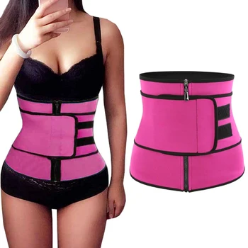 

Unisex Waist Trainer Corset Women Men Body Shaping Zipper Abdomen Belt Sports Cinchers HSJ88