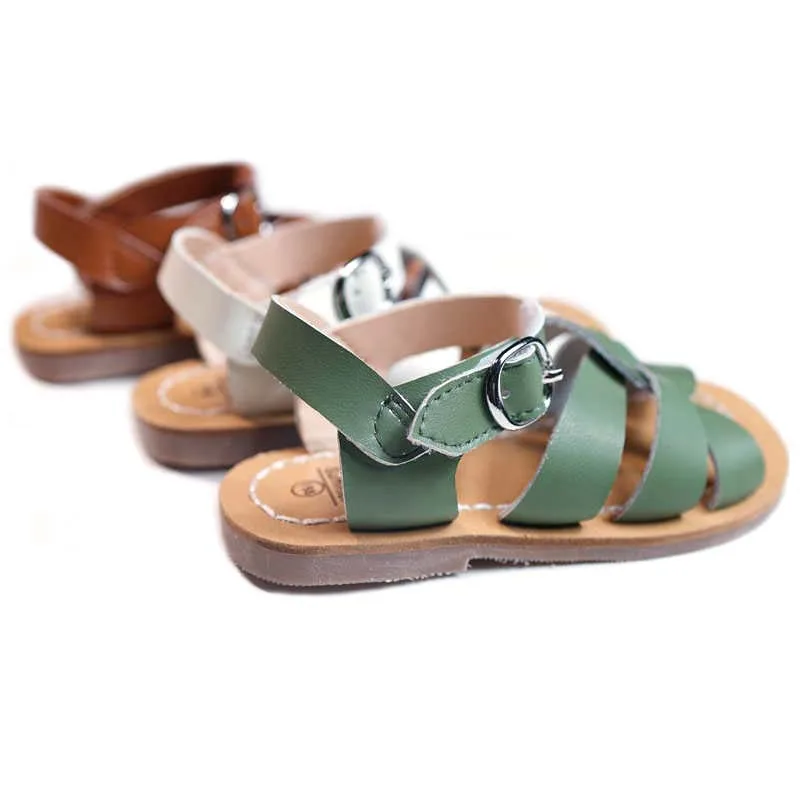 Kids Shoes Children Sandals Kids Sandals Beach Shoes Cowhide Children Saltwater Sandals High-grade Genuine Leather Girls Beach Sandals Non-slip Sole Boys Shoes 6T