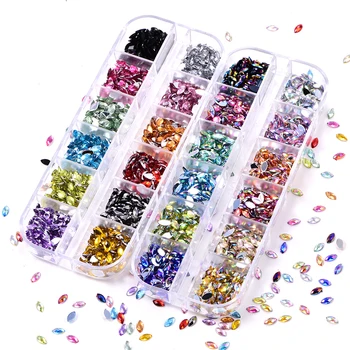 

Horse Eye Crysta AB Non Hot Fix Rhinestone Set 1200Pcs/Box Flatback Glass Stone Nail Art Rhinestones For DIY Decoration B3912