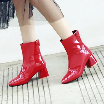 

Oversized boots women shoes ankle boots for women ladies boots shoes woman winter Willow snap back zip