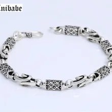 Браслет из чистого серебра 925 пробы, квадратный браслет в виде дракона, резной браслет S925, ручная цепочка