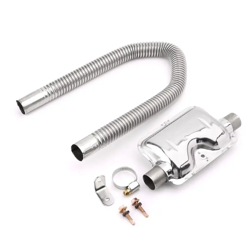 60cm Stainless Steel Exhaust Pipe &amp Muffler Kit Gas Venting Hose Silencer For Car Air Diesels Heater | Автомобили и мотоциклы