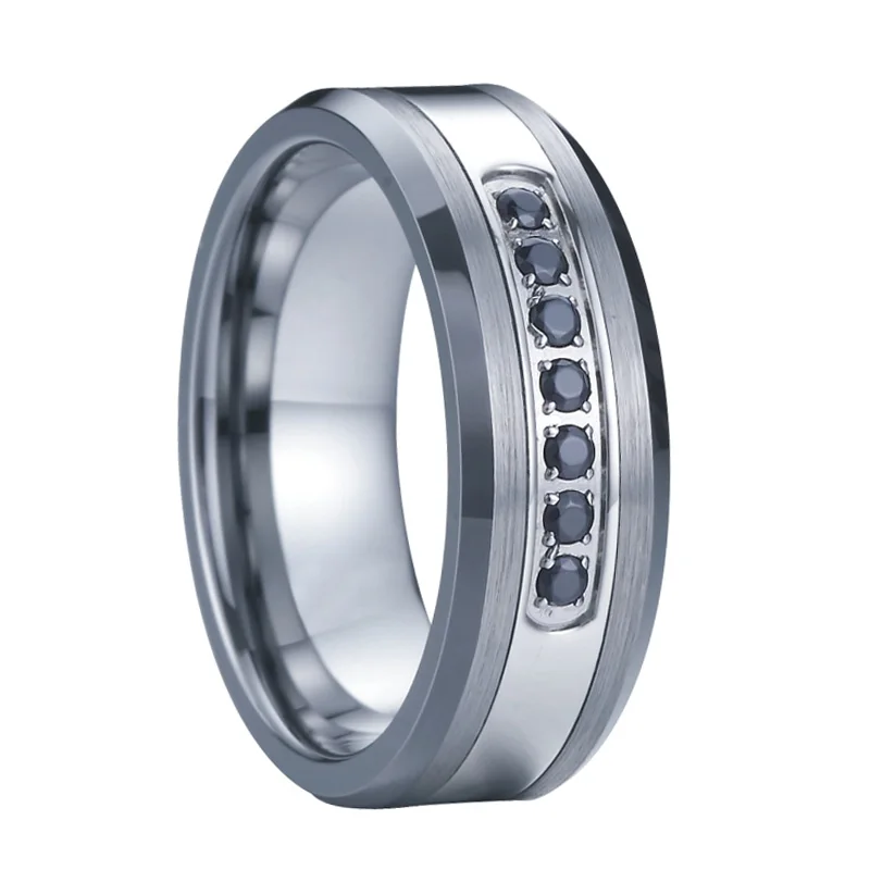 Infinity Gold Tungsten Rings for Men Wedding Bands Engagement Promise