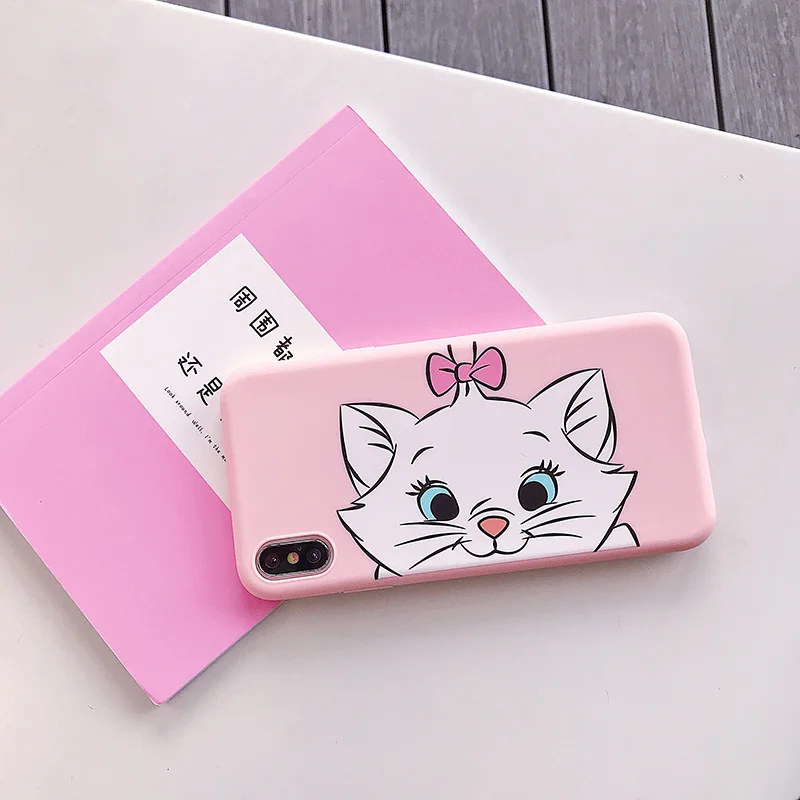 Аристокаты мультфильм Tsundere Зонт кошка Мэри чехол для iPhone X Xs XR Max 7 8 6 6s Plus милый котенок розовый Кремний Мягкий ТПУ чехол Капа