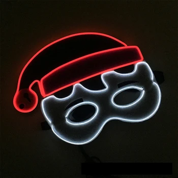 

B Mask Unisex Christmas Party And Bar Environment-friendly Plastic Gorgeous Color EL Cold Light Luminous Mask*