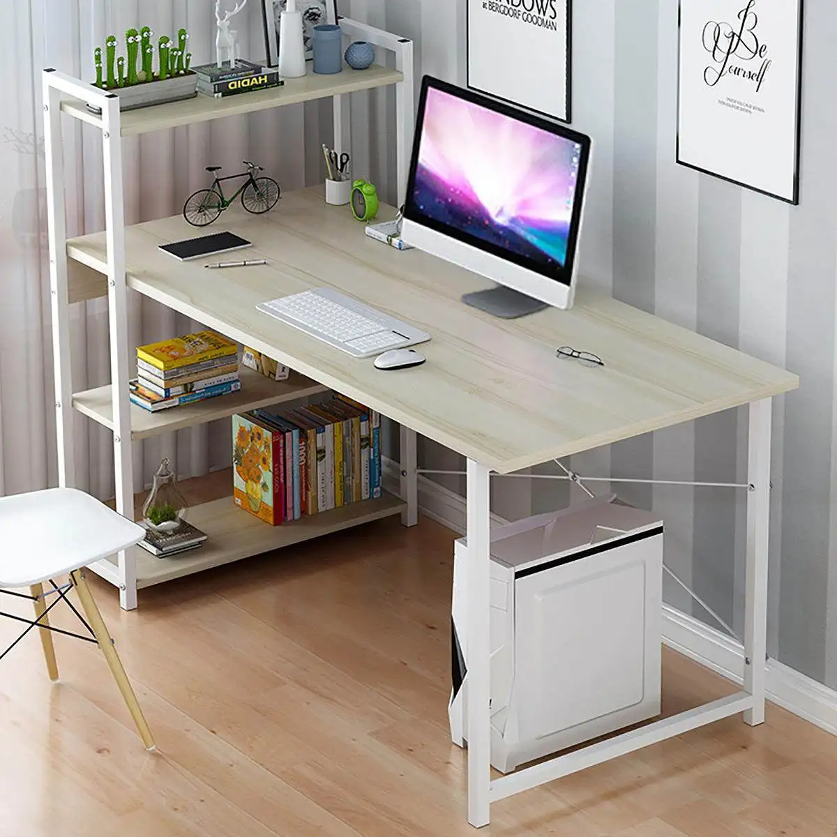 Wooden Computer Desk Office Desk Modern Writing Table Universal Laptop Stand Home Office Furniture PC Workstation Study Table